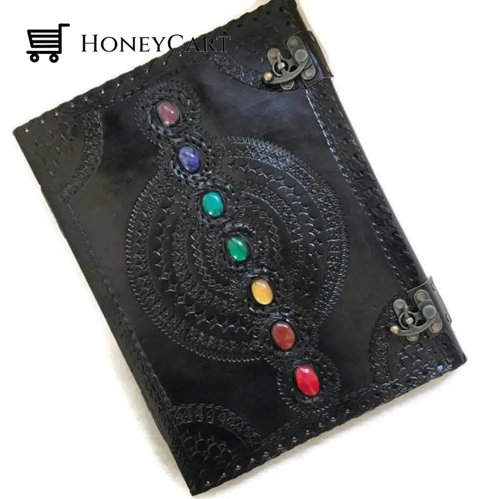 Supernatural Notebook With 7 Chakra Gems Black / Small
