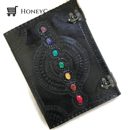 Supernatural Notebook With 7 Chakra Gems Black / Small