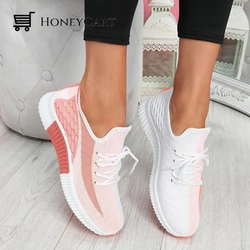 Susiecloths Breathable Lightweight Lace-Up Sneakers Pink / 5(36) Women