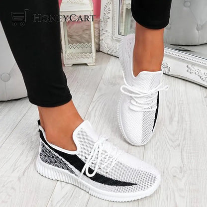 Susiecloths Breathable Lightweight Lace-Up Sneakers White / 5(36) Women