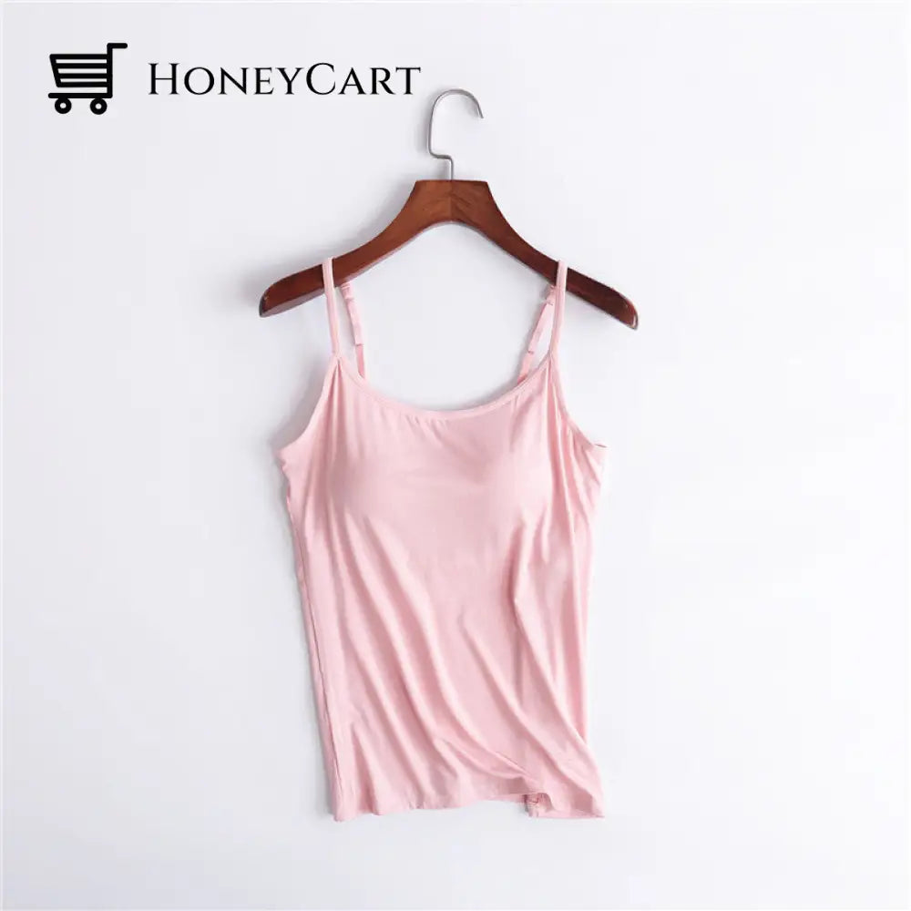 Tank With Built-In Bra Light Pink / S