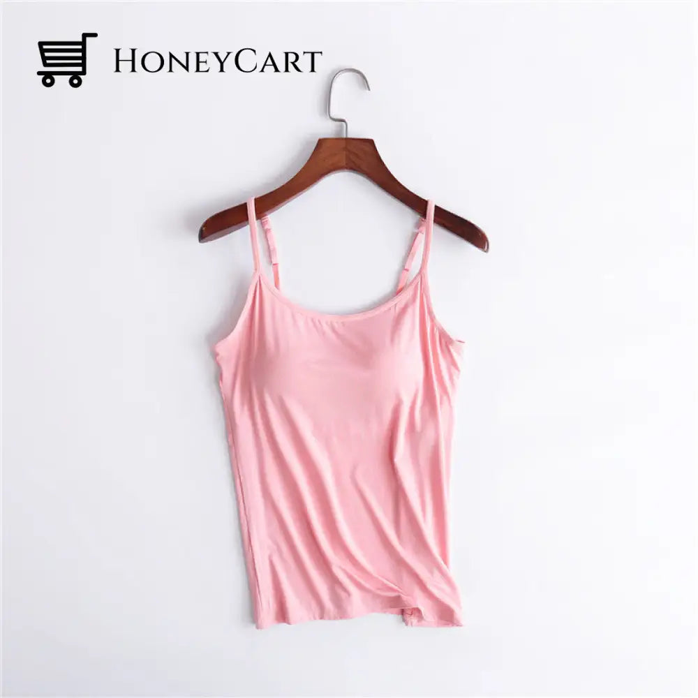 Tank With Built-In Bra Pink / S