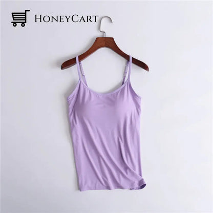 Tank With Built-In Bra Purple / S