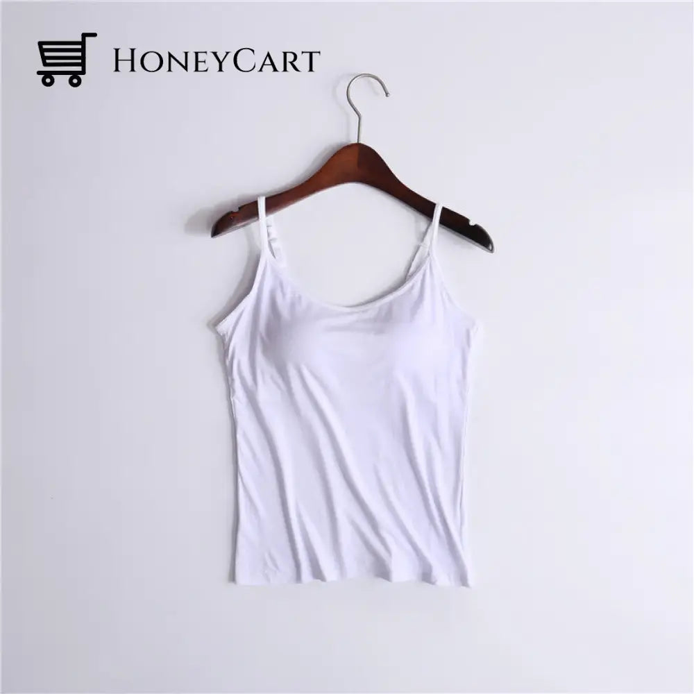 Tank With Built-In Bra White / S