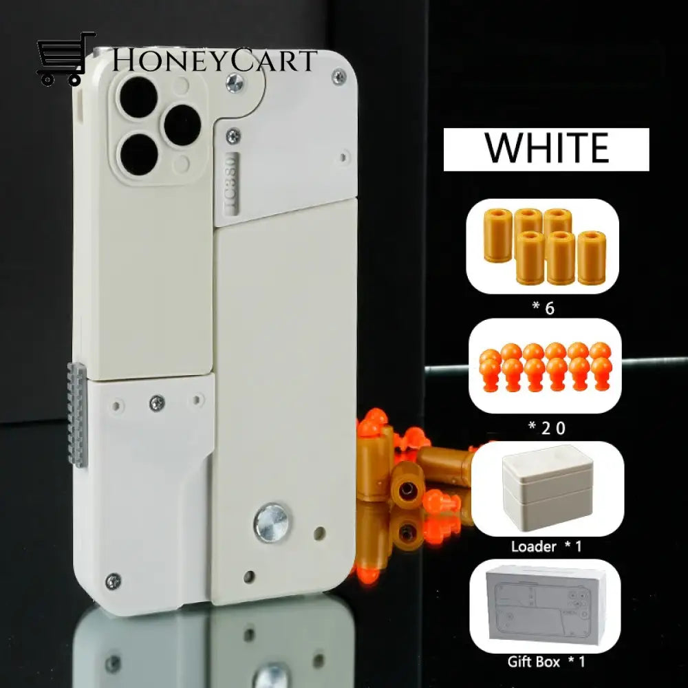 The Phoneblaster White / High Configuration - 6 Shells & 20 Bullets 1 Loader &1 Gift Box Tool