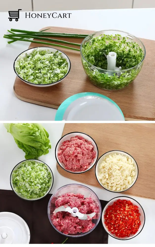 The Simple Slicer & Dicer | Mini Food With Easy Pull Cord For Slicing Clean