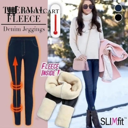 Thermal Fleece Denim Jeggings Tool