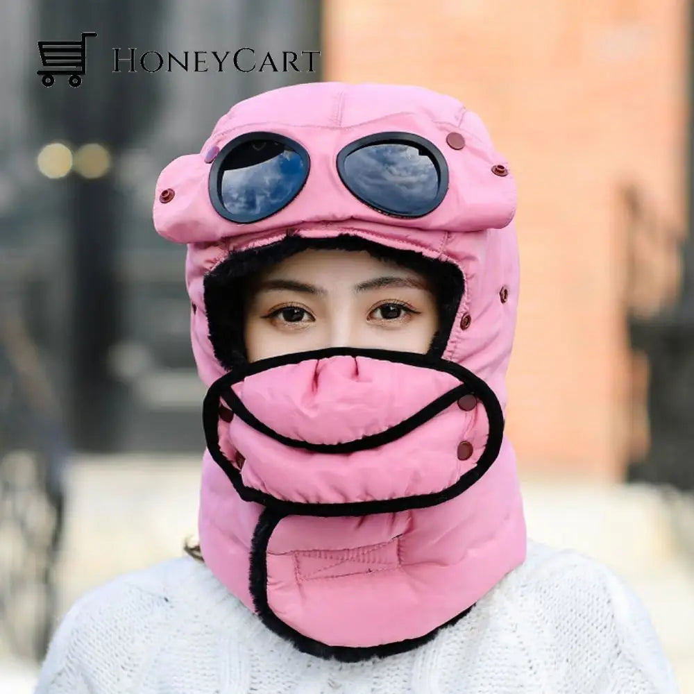 Thermal Winter Trapper Hat Pink