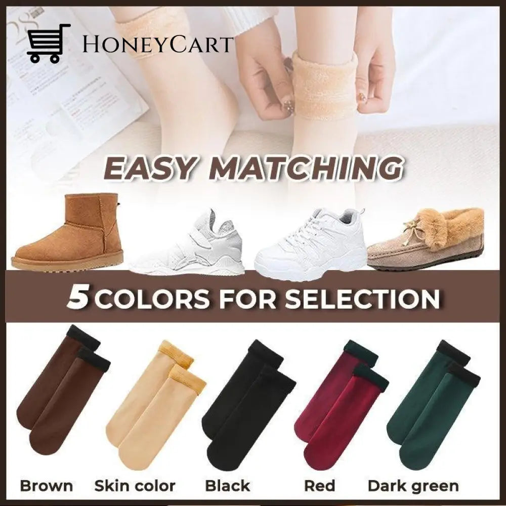 Thickening And Velvet Snow Socks Brown2 Pairs Tool