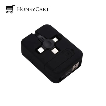 Three In One Charging Cable Roll Black