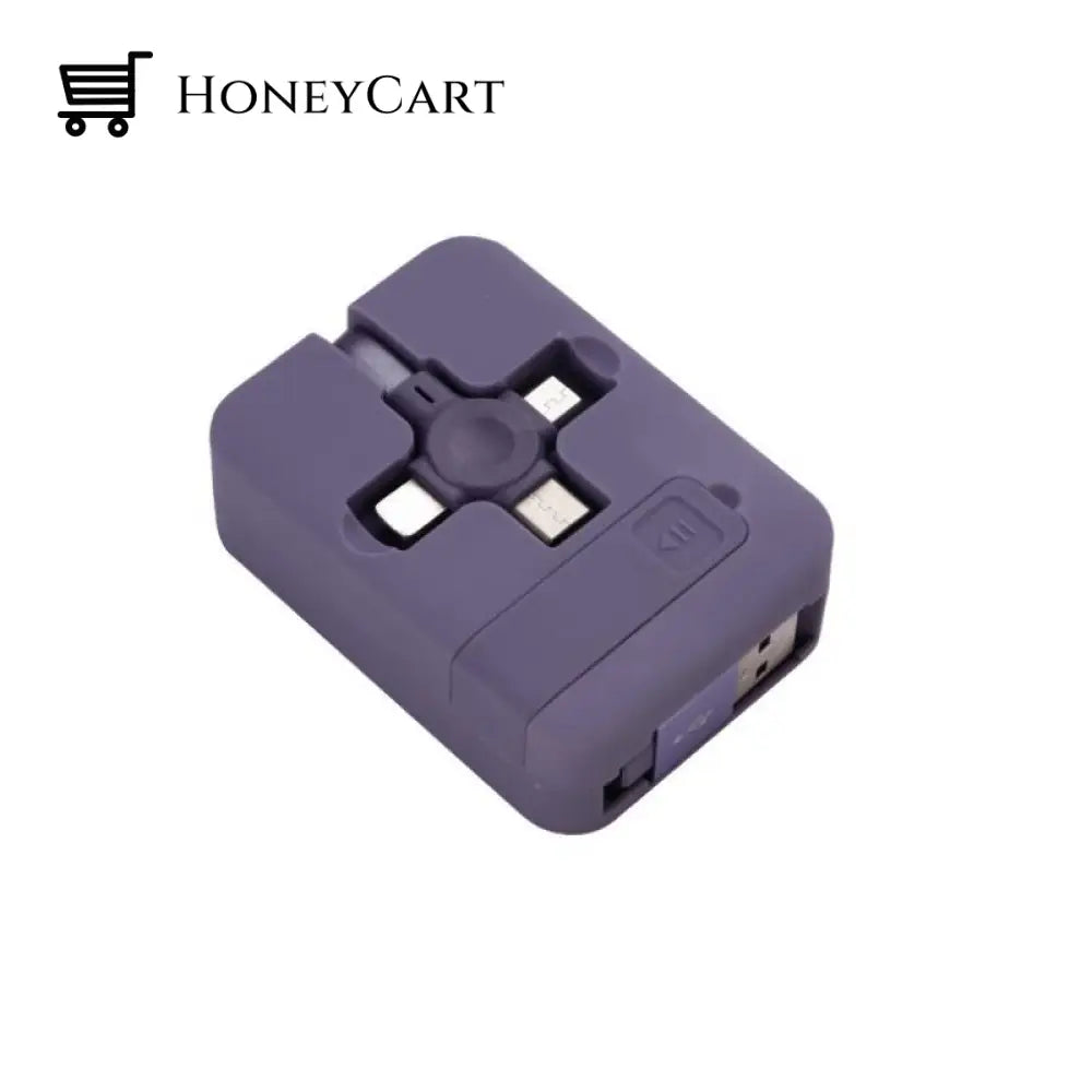 Three In One Charging Cable Roll Purple