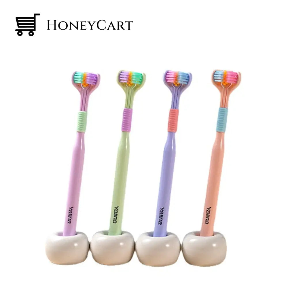 Three Sided Soft Hair Tooth Toothbrush Ultra Fine Bristle Adult Oral Care Safety Teeth Brush Health