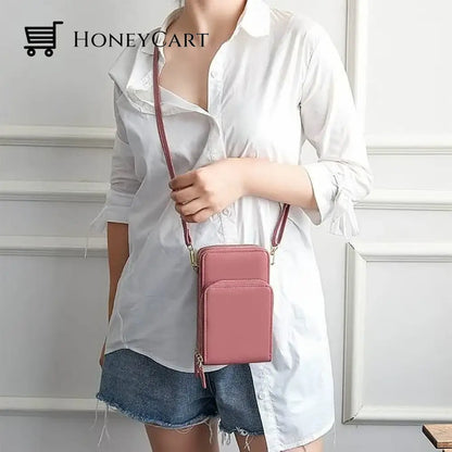 Three Zipper Vertical Shoulder Bag Shoulderbags