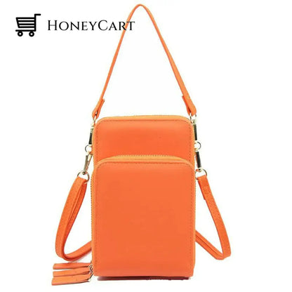 Three Zipper Vertical Shoulder Bag Shoulderbags