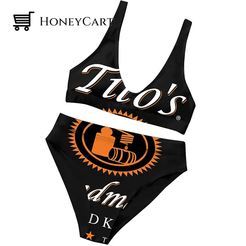 Titos Vodka Two-Piece Bikini Set For Women Black / S Swimwear