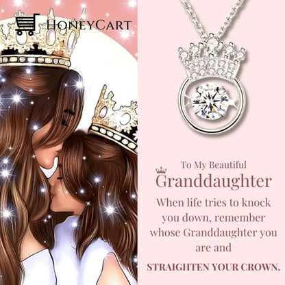 To My Granddaughter | Straighten Your Crown Necklace Silver