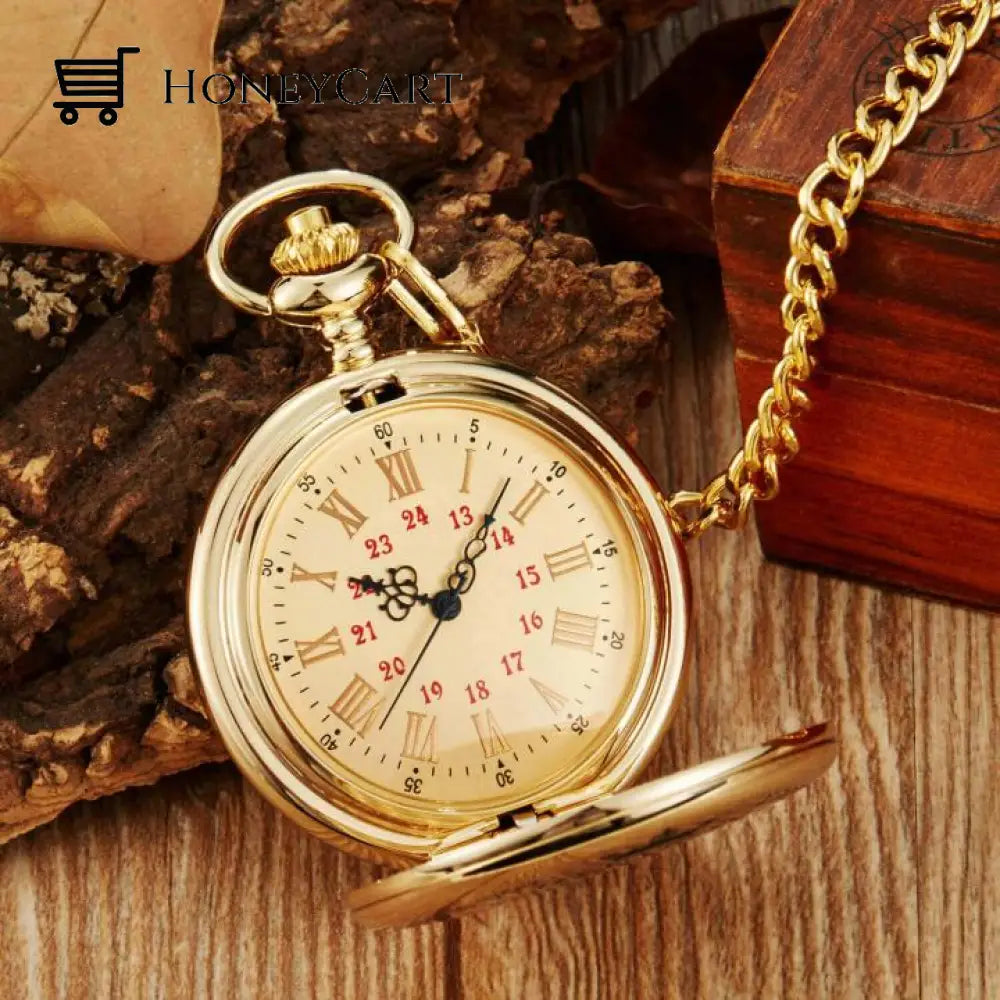 To My Son Quartz Pocket Chain Watch