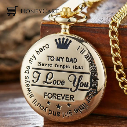 To My Son Quartz Pocket Chain Watch To My Dad