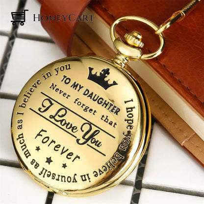 To My Son Quartz Pocket Chain Watch To My Daughter