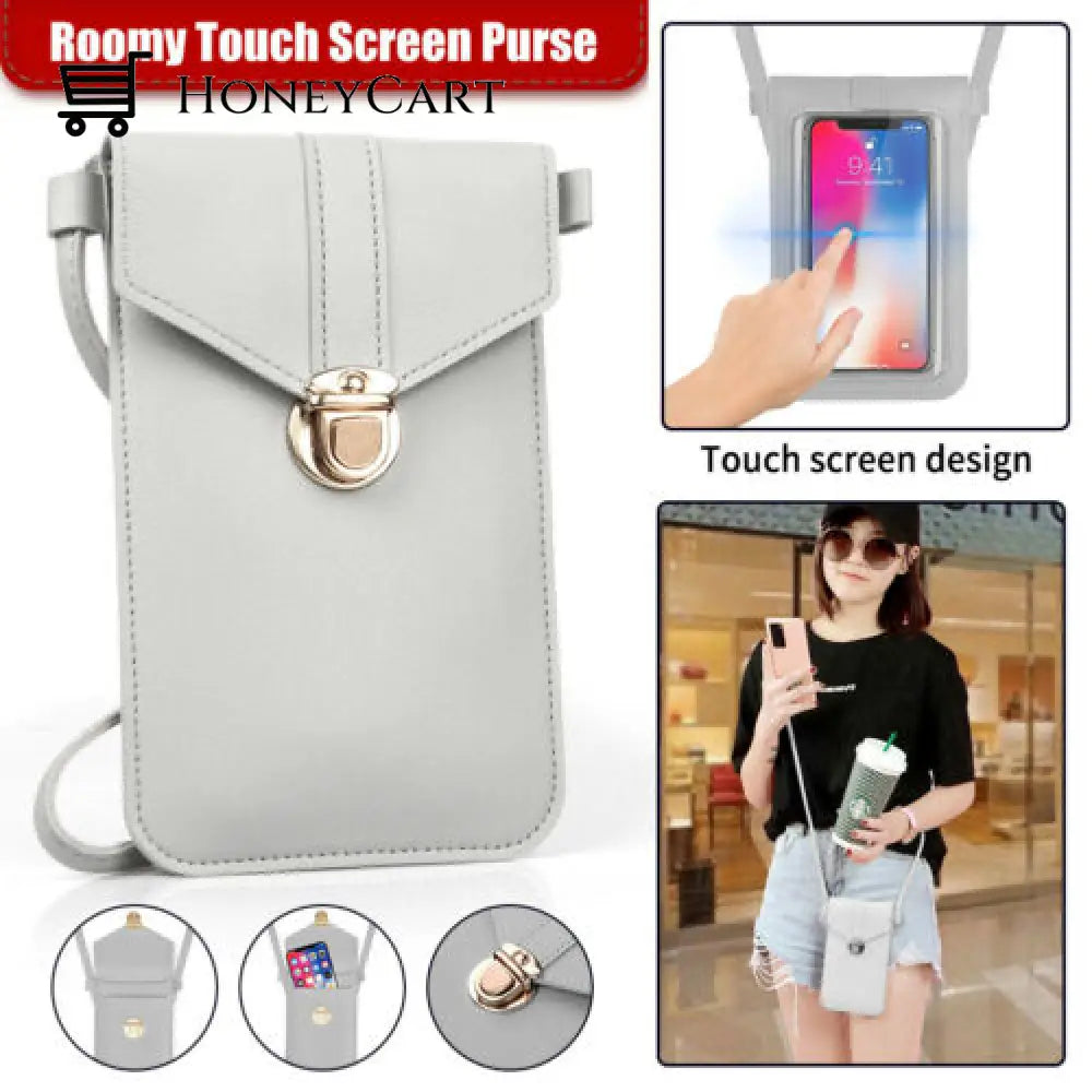 Touch Screen Cell Phone Purse Gray Tool