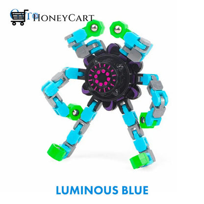Transformable Fingertip Anxiety Stress Relief Toy Luminous Blue