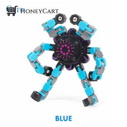 Transformable Fingertip Anxiety Stress Relief Toy Solid Blue