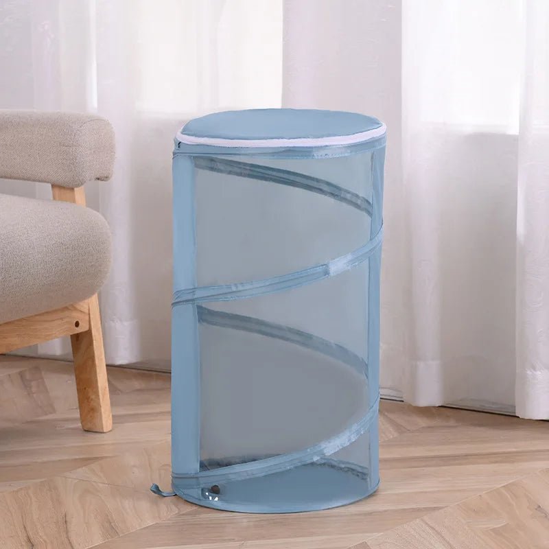 Transparent Cylindrical Toy Storage Bag – Dustproof Display Bucket for Plush Dolls & Children's Toys