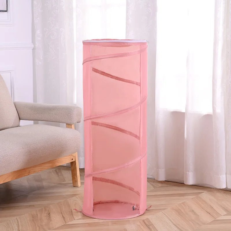 Transparent Cylindrical Toy Storage Bag – Dustproof Display Bucket for Plush Dolls & Children's Toys
