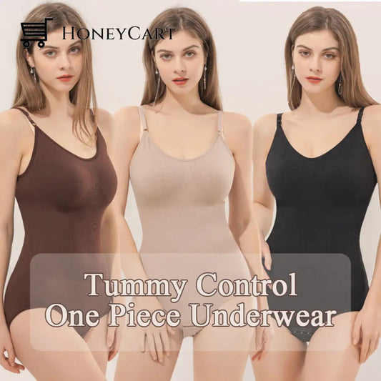 Tummy Control One Piece Underwear Brown / S Beauty& Health