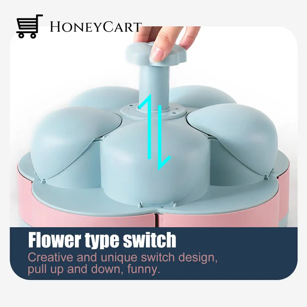 Two-Layer Rotating Flower Candy Snack Box Storage & Organization