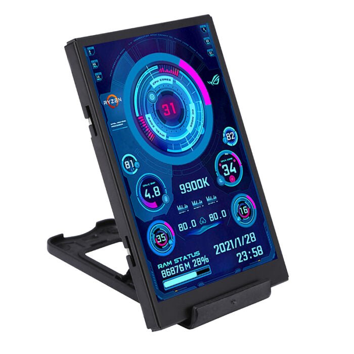 Type-C Secondary Screen - Computer CPU, GPU, RAM and  HDD Monitor USB Display