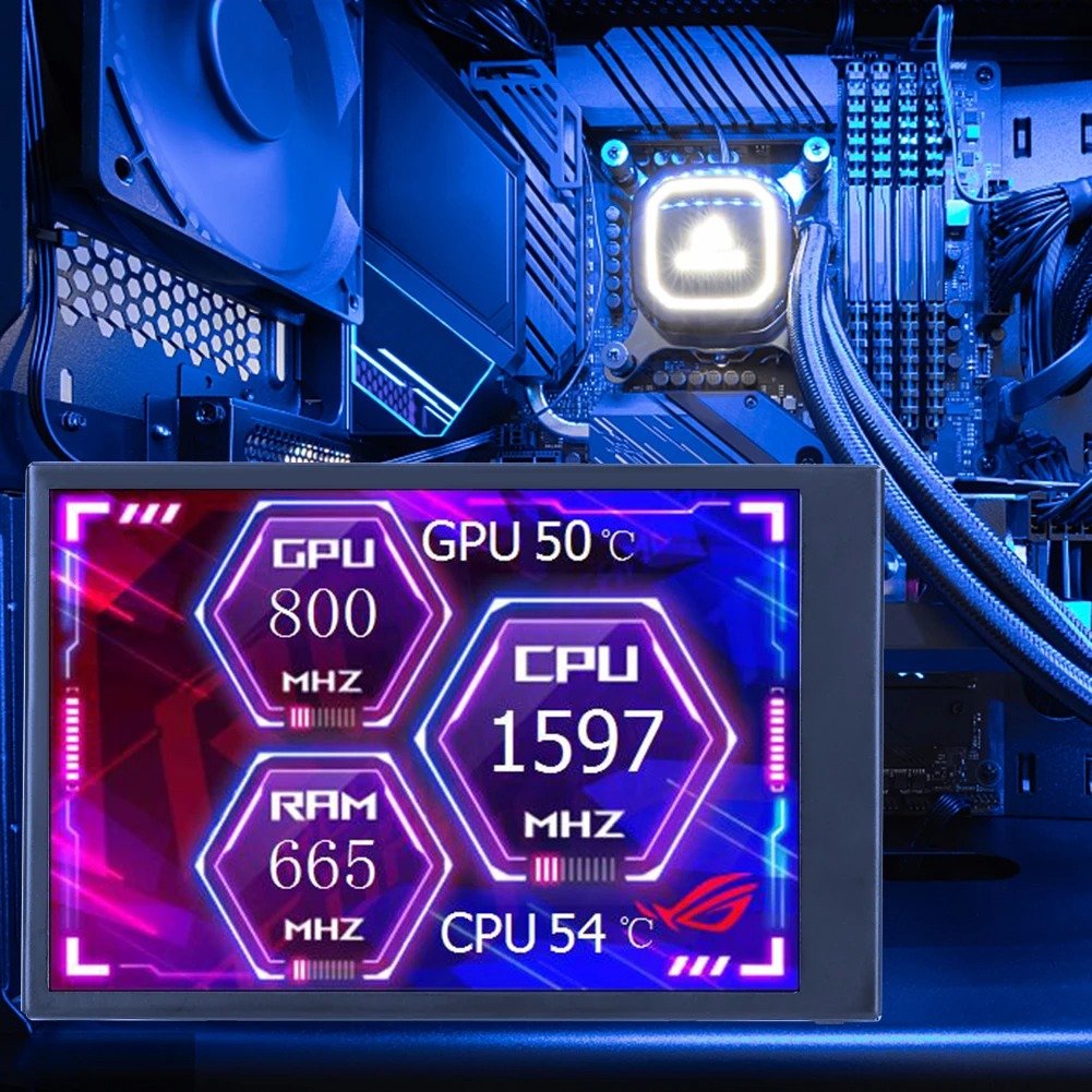 Type-C Secondary Screen - Computer CPU, GPU, RAM and  HDD Monitor USB Display