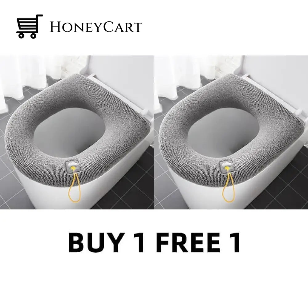 Ultra Thick Toilet Seat Cover Dark Grey / Buy 1 Free 1(2 Pcs) Tool