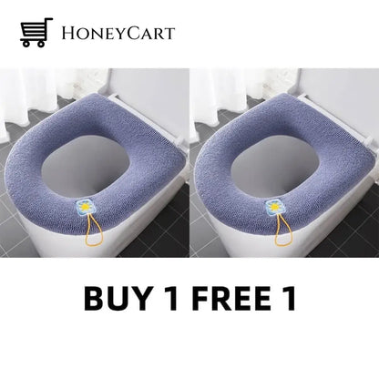 Ultra Thick Toilet Seat Cover Navy Blue / Buy 1 Free 1(2 Pcs) Tool