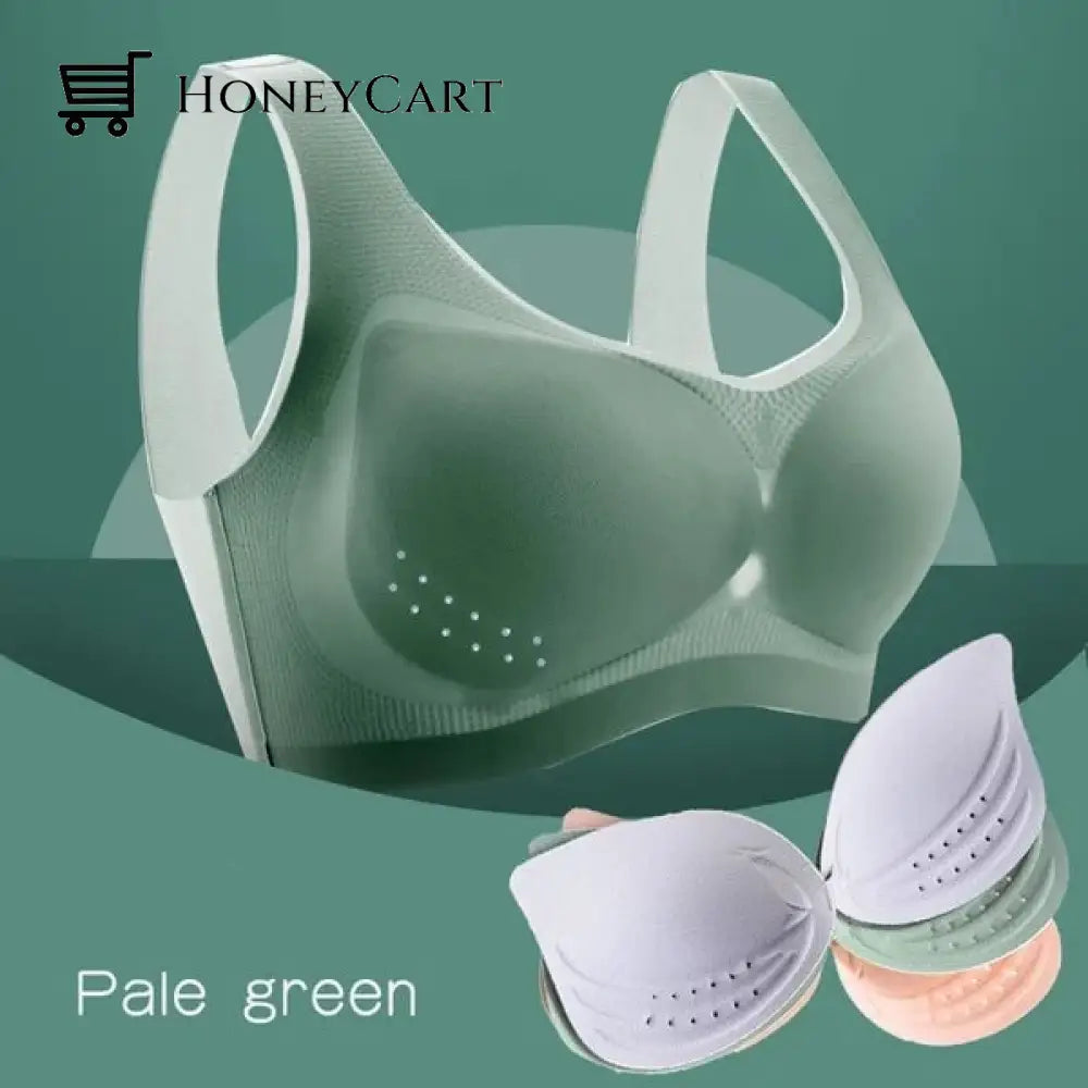 Ultra-Thin Ice Silk Bra Pale Green / M