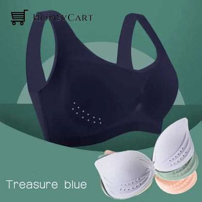 Ultra-Thin Ice Silk Bra Treasure Blue / M