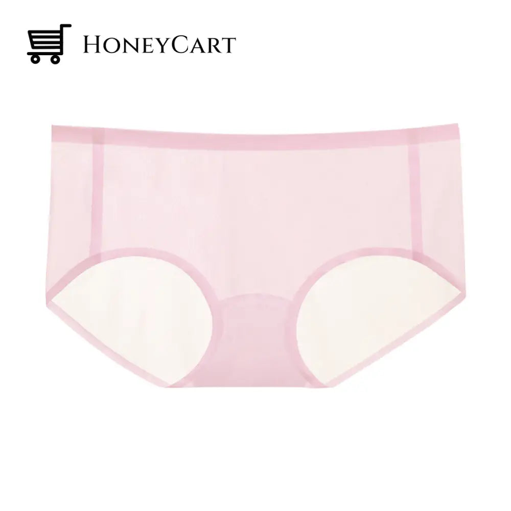 Ultra-Thin Non-Marking Ice Silk Underwear Pink Clothing