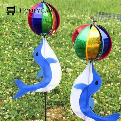 Unique Design Rainbow Wind Spinner Colorful Windmill Cute Cartoon Animal Winnower Kids Toy