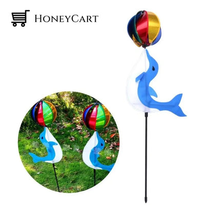 Unique Design Rainbow Wind Spinner Colorful Windmill Cute Cartoon Animal Winnower Kids Toy