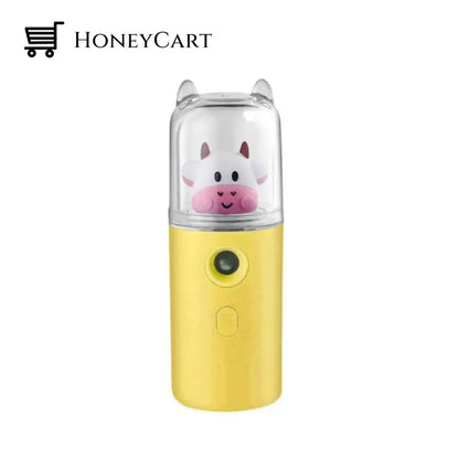 Usb Cartoon Animal Rechargeable Mini Face Steamer Yellow Humidifiers