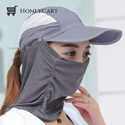 Uv Protection Foldable Sun Hat Grey