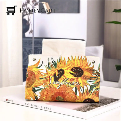 Van Gogh Oil Painting Tissue Box Sunflowers Tool