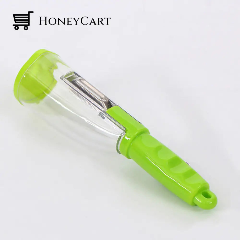Vegetable Peeler With Container Multifunctional Stainless Steel Green