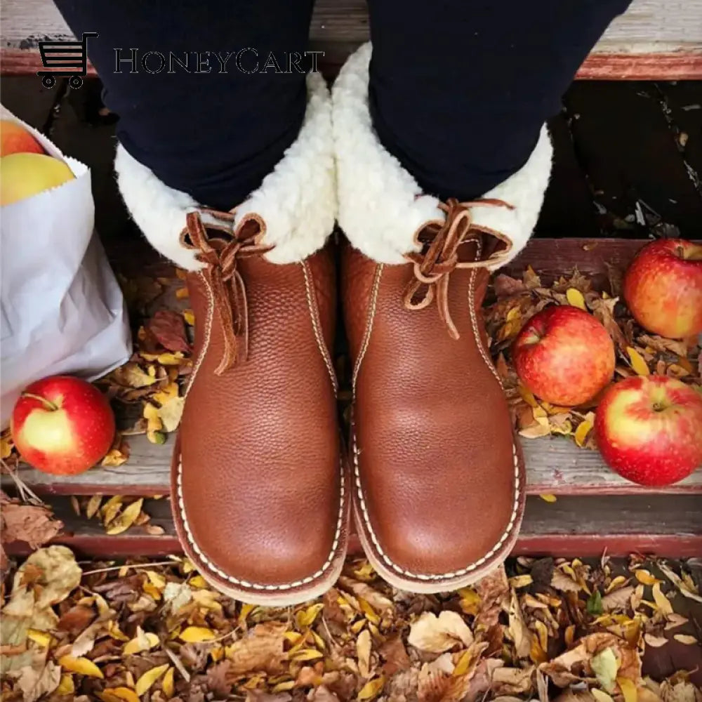 Vintage Buttery Soft Waterproof Wool Lined Boots Shoes