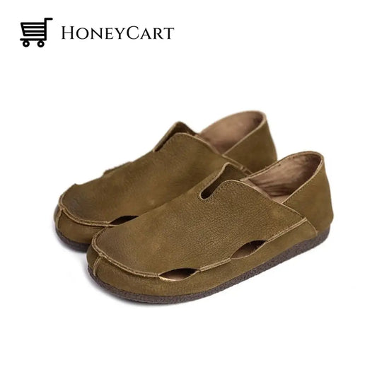 Vintage Cutout Leather Sandals