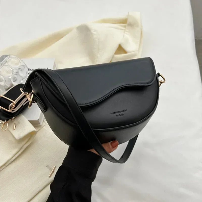 Vintage Leather Saddle Bag – Crossbody Underarm Handbag for Stylish Women