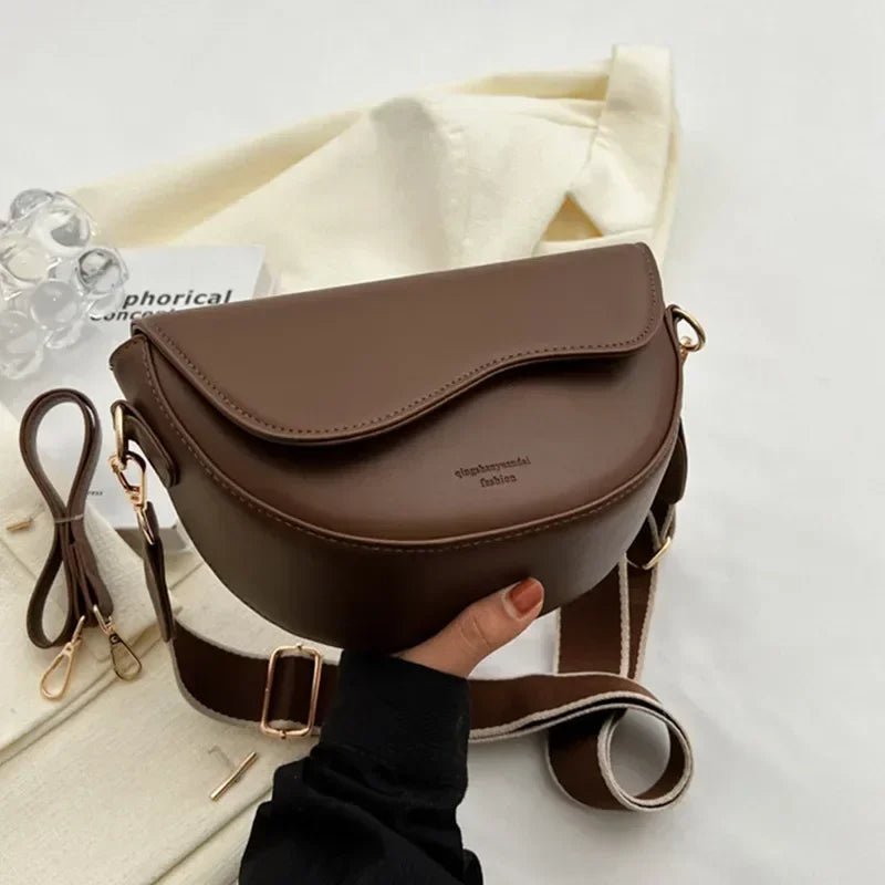 Vintage Leather Saddle Bag – Crossbody Underarm Handbag for Stylish Women