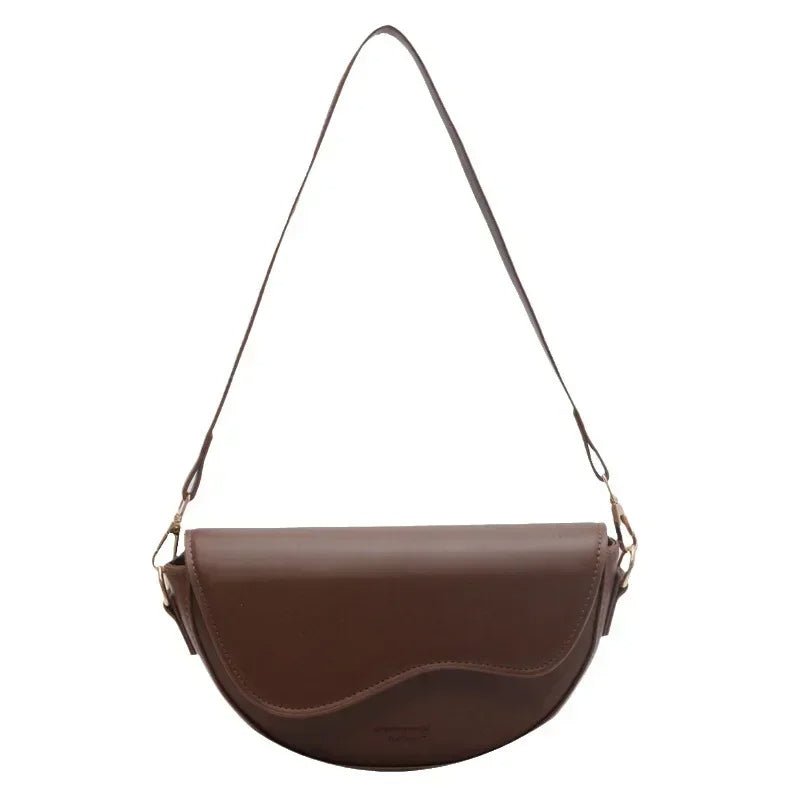 Vintage Leather Saddle Bag – Crossbody Underarm Handbag for Stylish Women