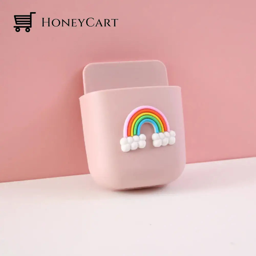 Wall-Mounted Mobile Phone Charging Box Pink