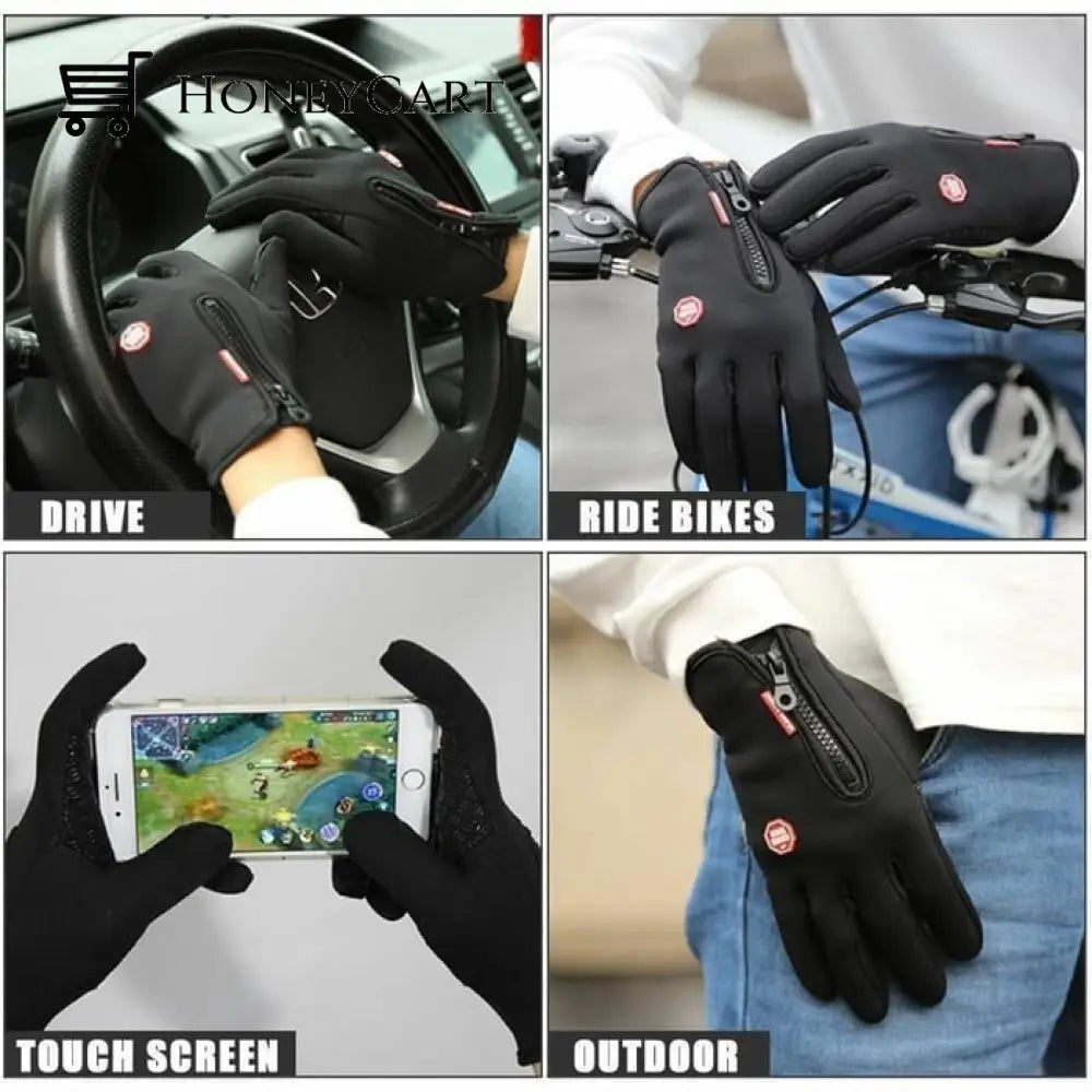 Warm Thermal Gloves Cycling Running Driving